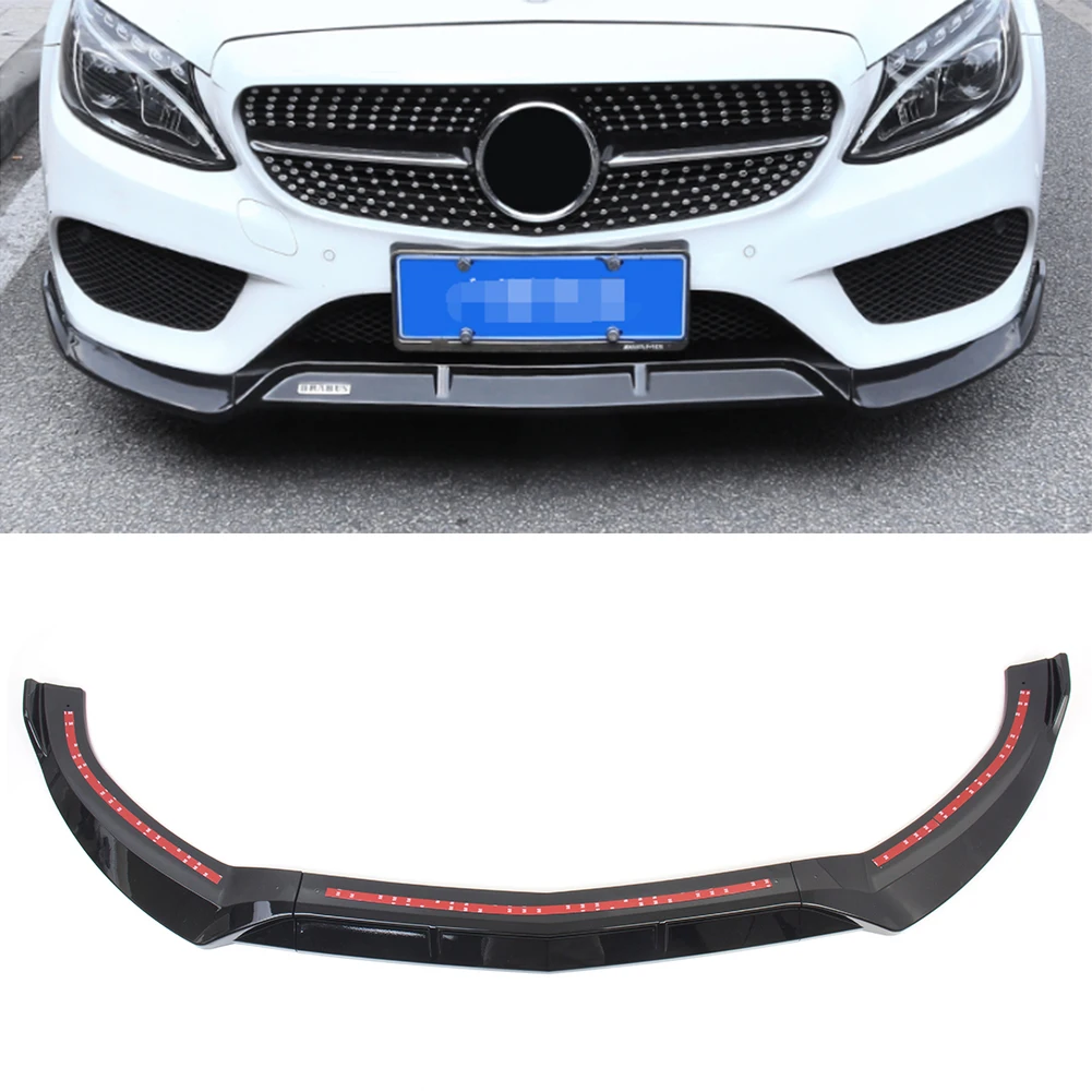 Накладка на передний бампер для Benz c-класс W205 Sport DP стиль глянцевый черный/углеродное волокно стиль