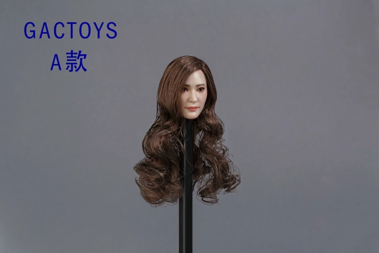 1/6 GC014 азиатские девушки женщины голова лепить похож на Yangmi с кудрявыми волосами