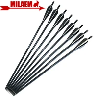 612pcs 22inch archery crossbow bolts carbon arrow crossbow arrow replaceable broadhead rubber vanes od8 8mm hunting accessories