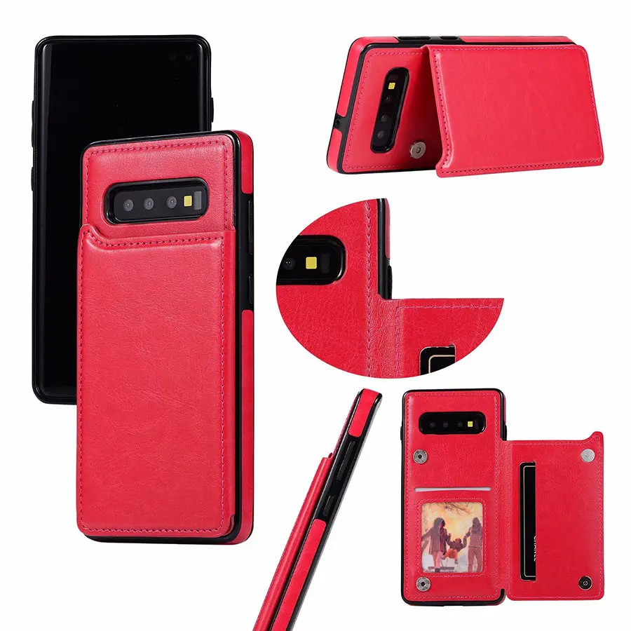 VALAM samsung S10 S10plus деловой откидной Чехол для samsung S7 S7edge S8 S9plus Грязезащищенная бумажник чехол анти стук для Note 8 9 - Цвет: Rose Red