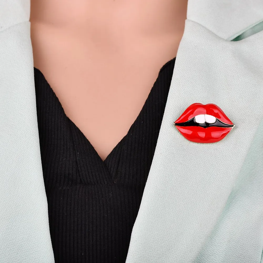 Женская Брошь MissCyCy в форме Красной губ модная брошь значок аксессуары для одежды