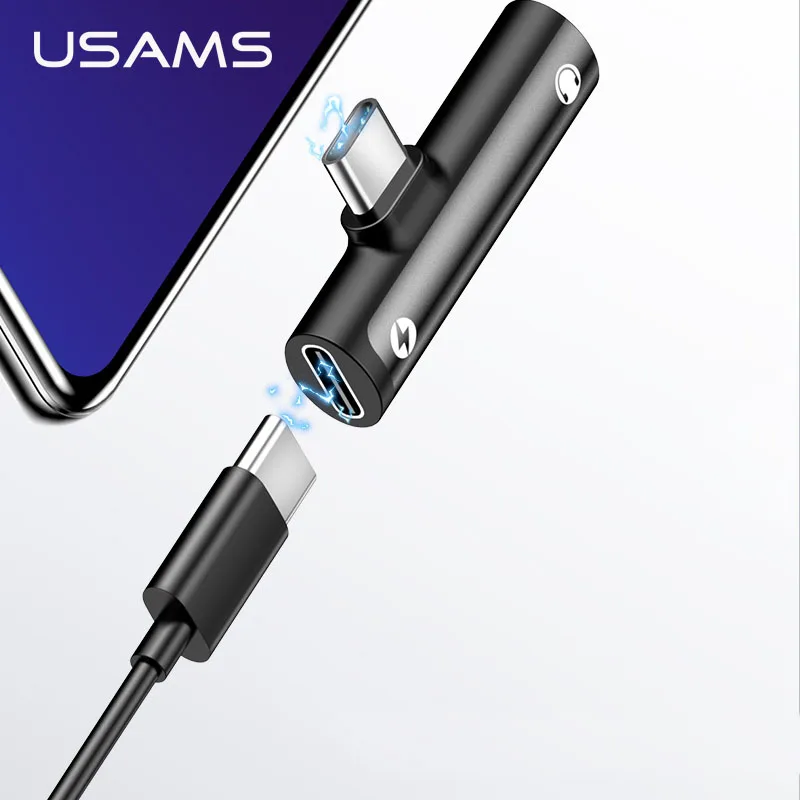 USAMS USB C до 3 5 мм адаптер type c OTG конвертер зарядное устройство Jack аудио наушники для