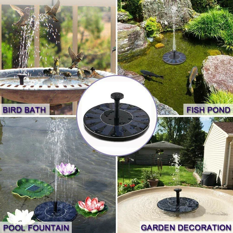 

Solar Powered Water Pump Panel Kit Lotus Leaf Floating Pump Water Fountain Pump For Pool Garden Pond Watering Submersible Pumps