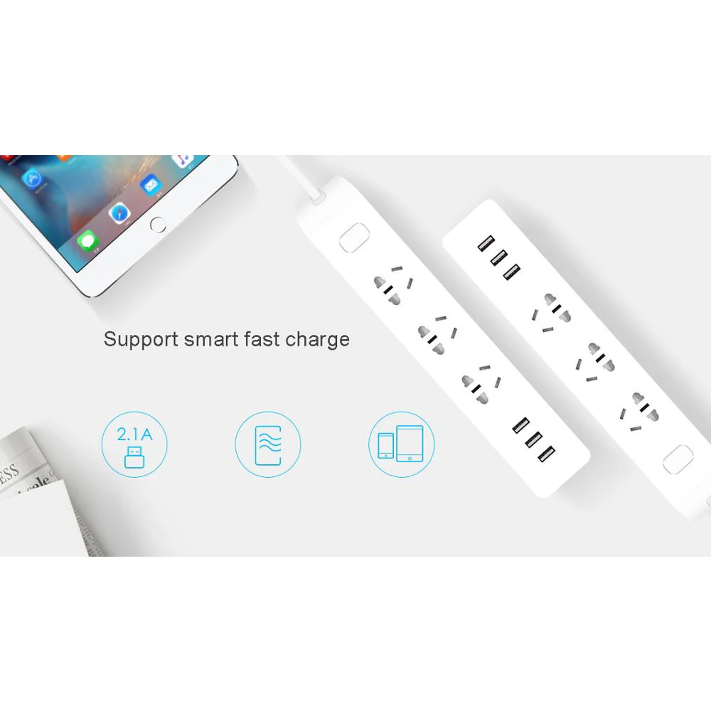 Broadlink MP2 WiFi умная розетка 3-выходная полоса питания 3 USB вилка AU UK US EU адаптер
