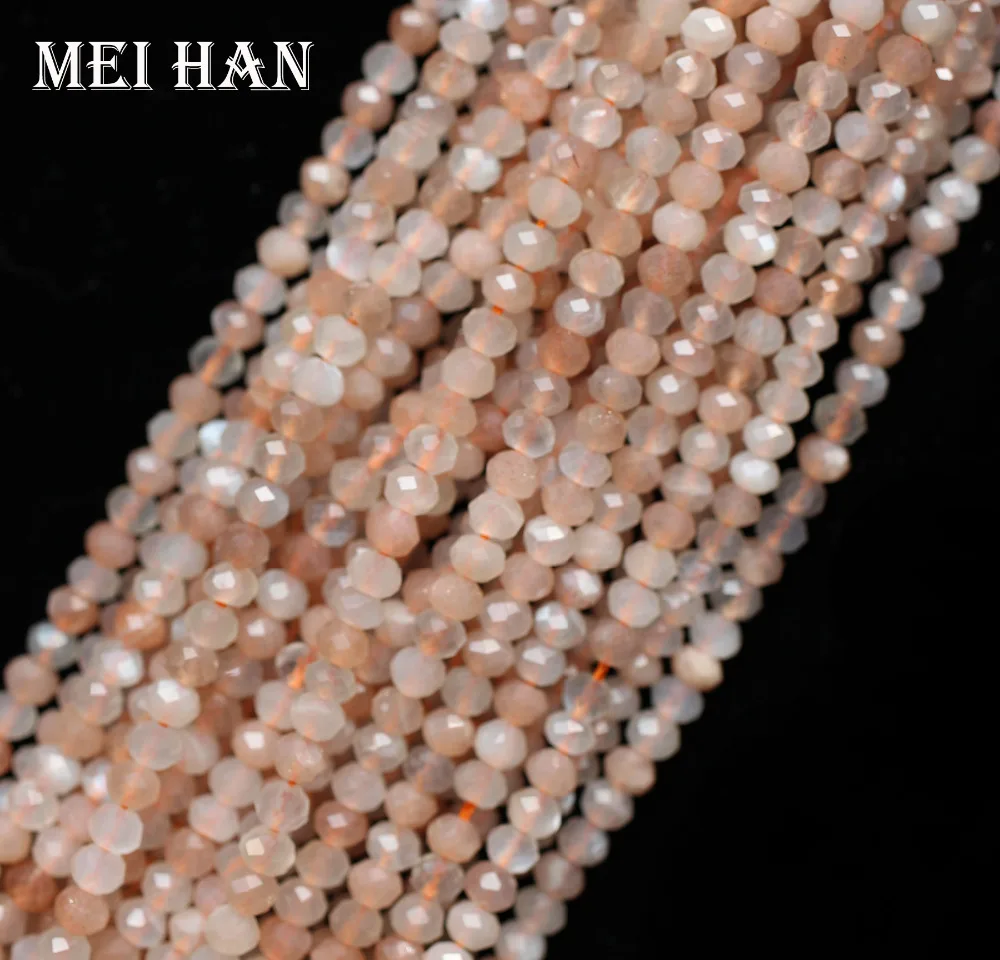 Meihan Оптовая Продажа Натуральные 3*4 мм ограненные кружки смешанных цветов лунный