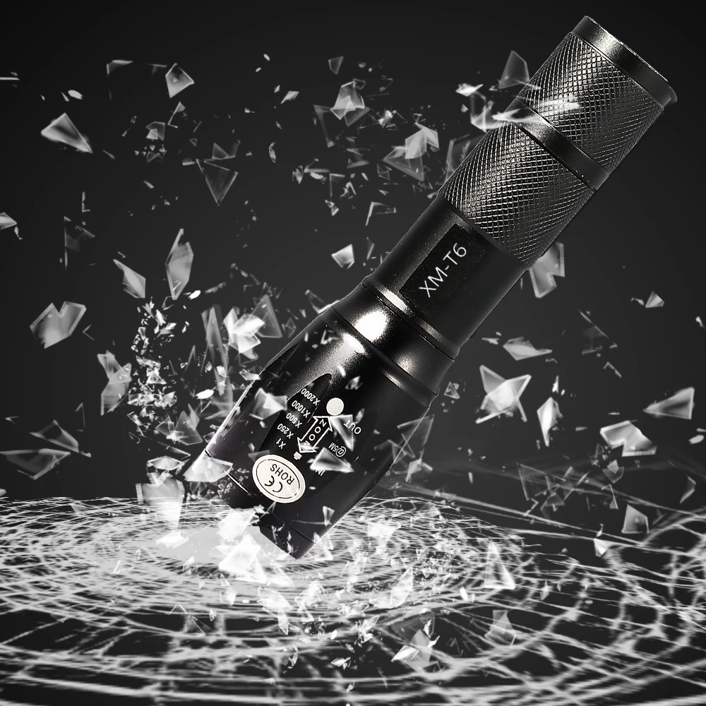 USB Перезаряжаемый светодиодный фонарик тактический фонарь T6 L2 V6 18650 с 5 режимами