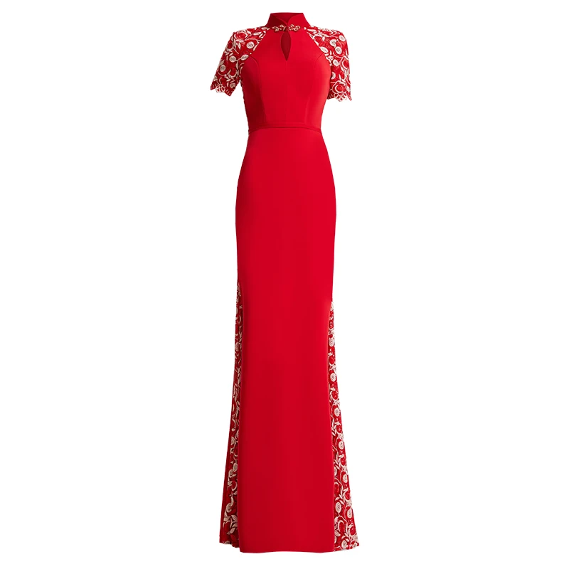 CONIEFOX 32128 Sexy Fashion Slim flowers mermaid Ladies Retro elegance Appliques prom dresses party evening dress gown long red | Свадьбы и