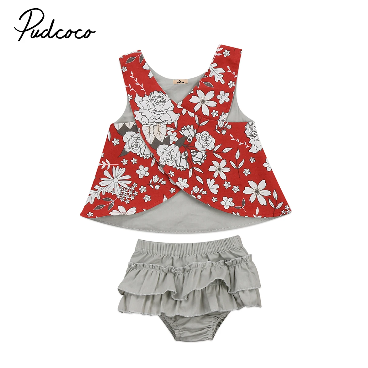 Flower Infant Baby Girls Tops T-shirt Tutu Shorts Pants Outfits Clothes Vest Set Print Brief Soft Toddler Girl Clothing | Мать и ребенок