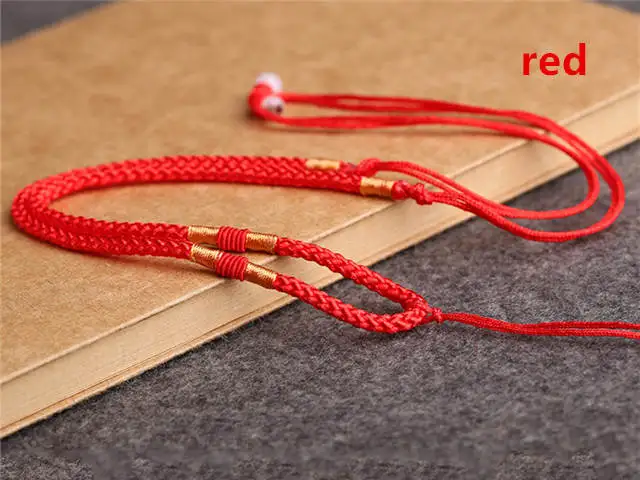 red 10pcs Ручная завязанная регулируемая подвеска Веревка Цепи с бусинами 10 шт много цветов TNL300 - Цвет: red 10pcs