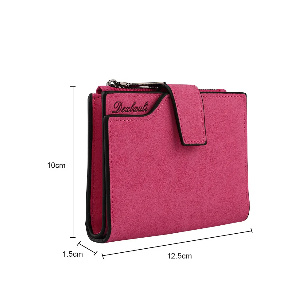 Модный женский кошелек с буквенным принтом короткий клатч на молнии однотонный