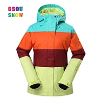 01 Gsou Snow-30 градусов Лыжная куртка женская уличная лыжная куртка водонепроницаемая 10K профессиональная Лыжная и сноубордическая Сноубордическая куртка - Цвет: 01
