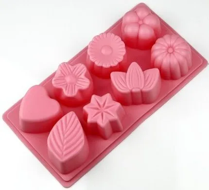 Силиконовая форма для мыла с 8 отверстиями в форме сердца Листьев цветов сделай