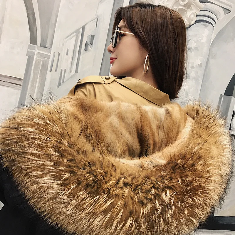 Winter Jacket Women Brand Waterproof Parka Real Fur Coat Natural Raccoon Collar Hood Mink Liner Detachable Streetwear | Женская одежда