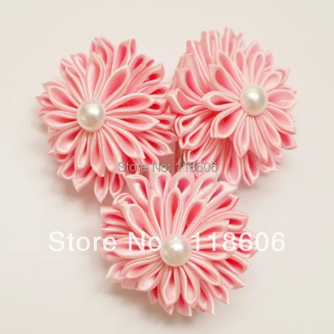 Хит продаж 70 шт./лот сатиновые канзаши цветы для волос японские вуалетки без