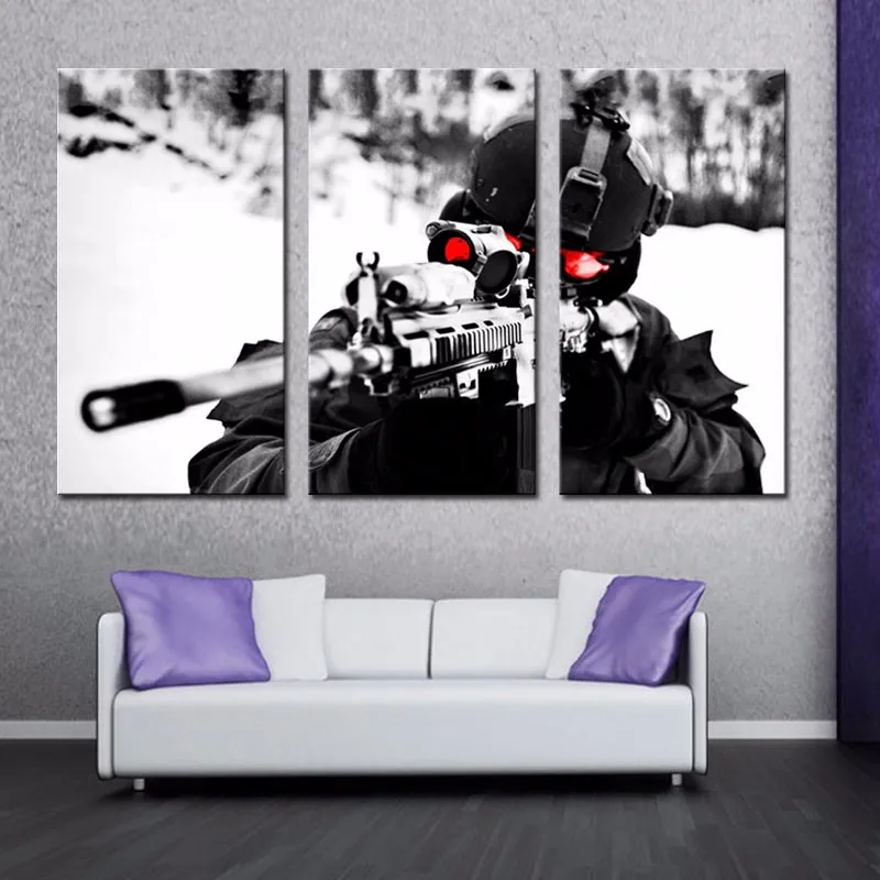 Абстрактная живопись настенное искусство маслом HD печать фото 3 панели