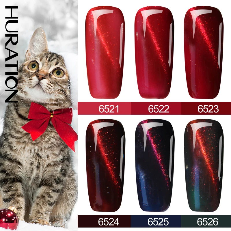 Huration дизайн ногтей DIY кошачьи глаза УФ гель лак 6 видов цветов кисти для дизайна