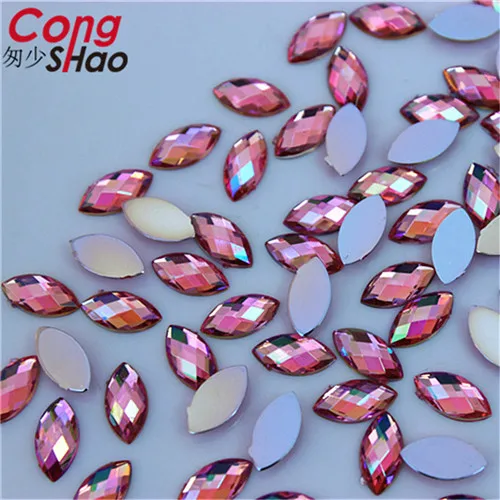 light pink AB 5*10 мм акриловые Стразы AB форма глаз Кристалл AB с плоской задней частью 3D дизайн ногтей Стразы плоские с оборота камни для украшения лица WC366 - Цвет: light pink AB