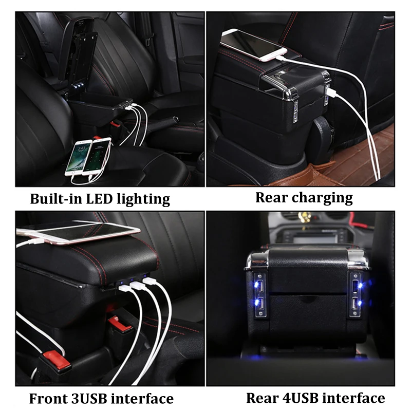 Автомобильный подлокотник 7USB интерфейс для peugeot 208 коробка центральный магазин