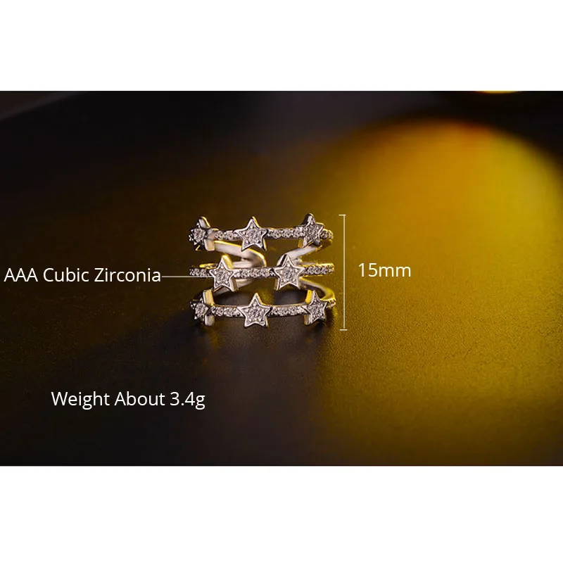 Женское кольцо с кристаллами FINDYOU регулируемое серебряной пластиной массивные