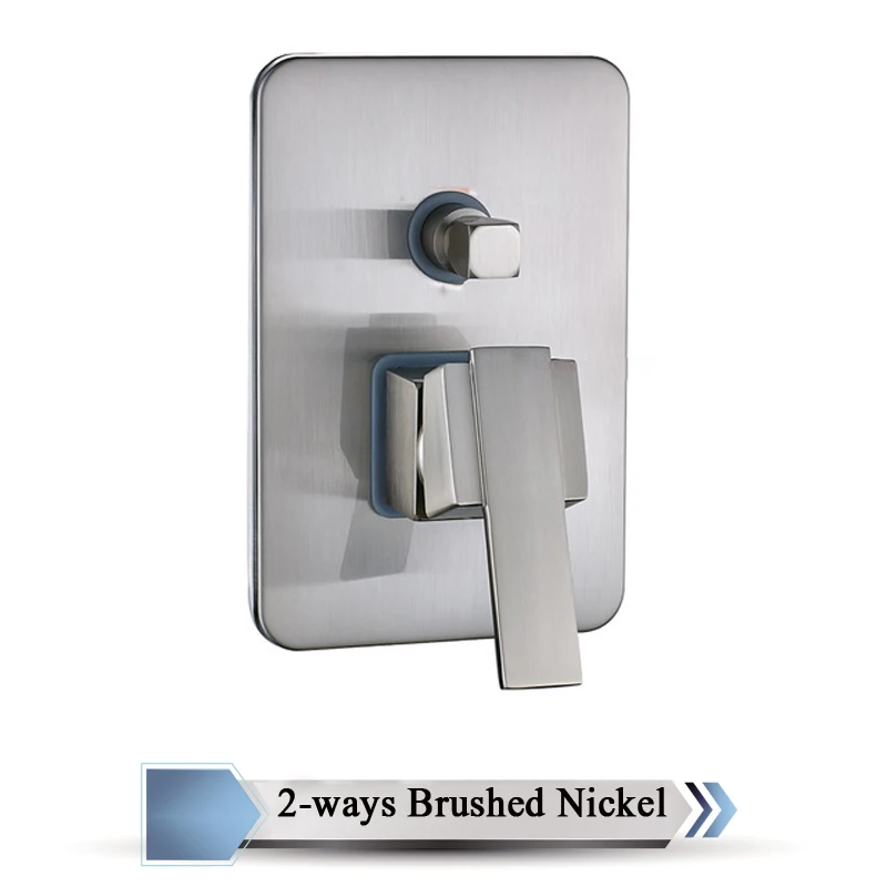 2-Way Brush Nickel B Латунный Смеситель для горячей и холодной ванны, настенный клапан управления водой, однорычажный душевой контроль, ручка, 5 цветов - Цвет: 2-Way Brush Nickel B