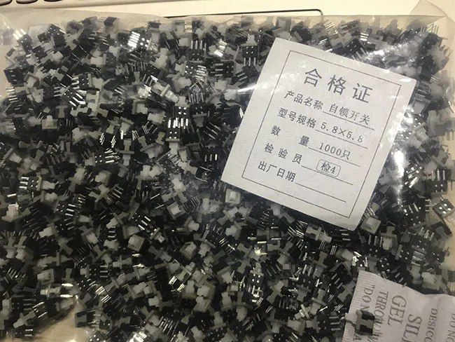500PCS/Lot 5.8X5.8MM 5.8*5.8MM Self-locking Switch Push Button DIP 6 Pins Tactile Pushbutton Key Wholesale | Обустройство дома