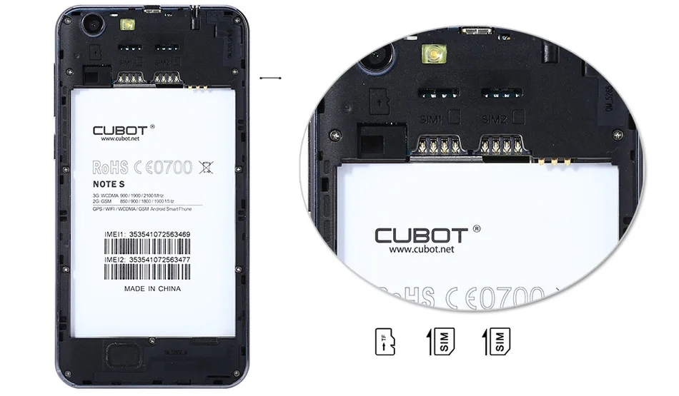 Оригинальный чехол Cubot NOTE S для телефона четырехъядерный процессор MT6580 экран 5