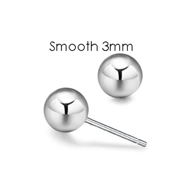 SHUANGR Wholesale Trendy Silver Color Earrings Bijoux Fashion 3-5mm Small Bead Stud For Women Fine Jewelry | Украшения и