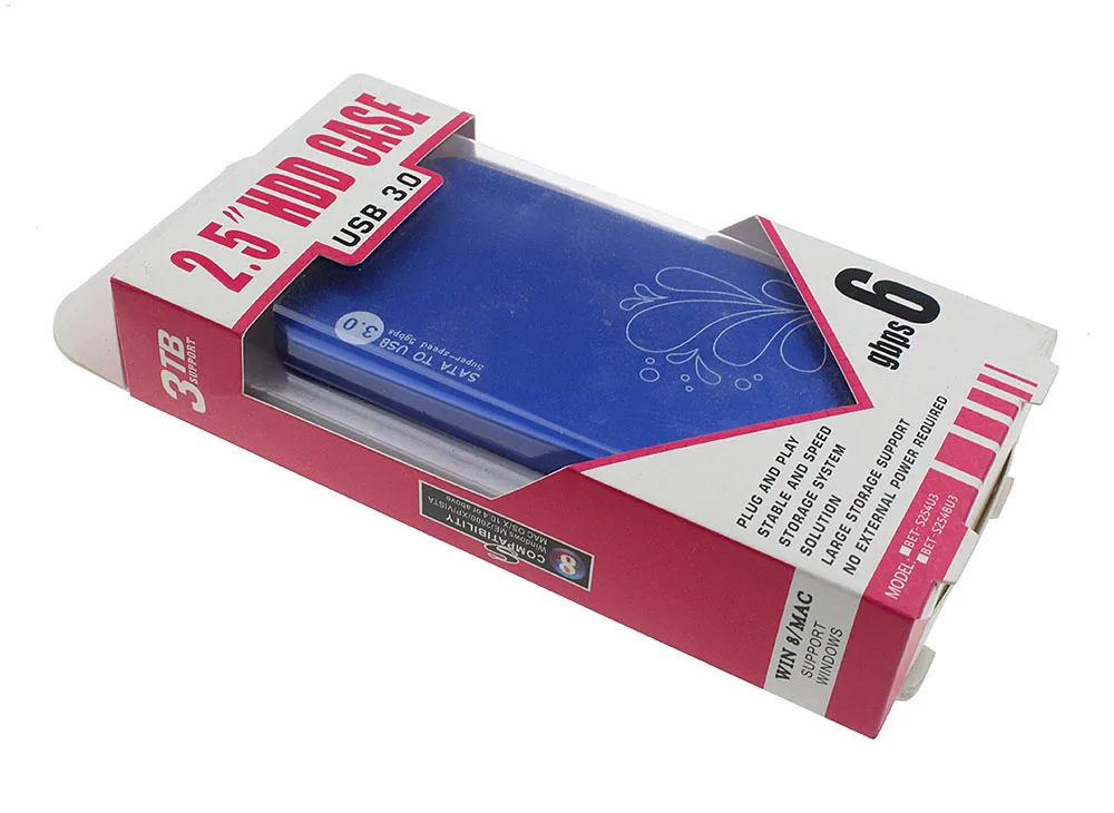 2," USB 3,0 SATA HDD чехол металлический алюминиевый корпус жесткий диск SATA Внешний USB3.0 2,5 дюймов корпус для хранения