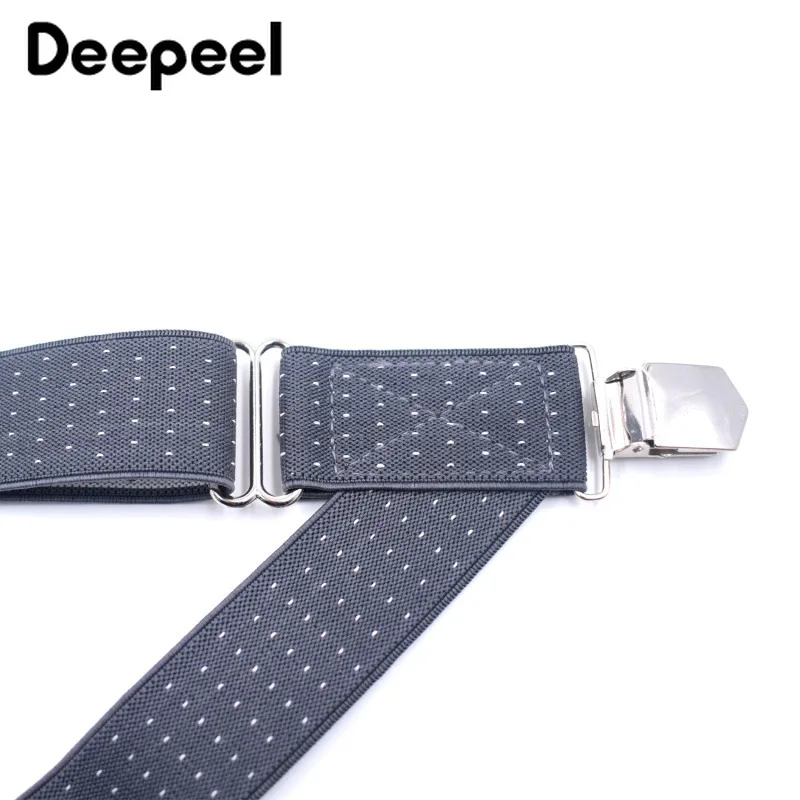 Deepeel 1pc 3.5*125cm Casual Men Suspenders Polyester Jacquard 2 Clips Suit Pants Shirt Stays Accessories Decoration Strap SP013 |