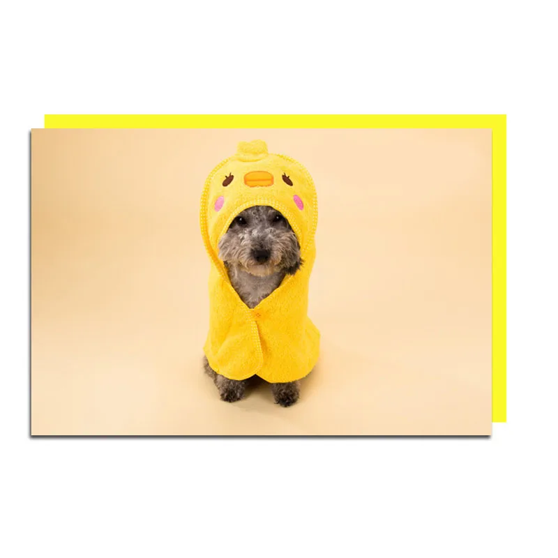 Yellow Полотенце для домашних животных мультяшный щенок банное полотенце собака кошка чистящие одеяла Сильный впитывающий халат весна лето банные принадлежности товары для домашних животных - Цвет: Yellow