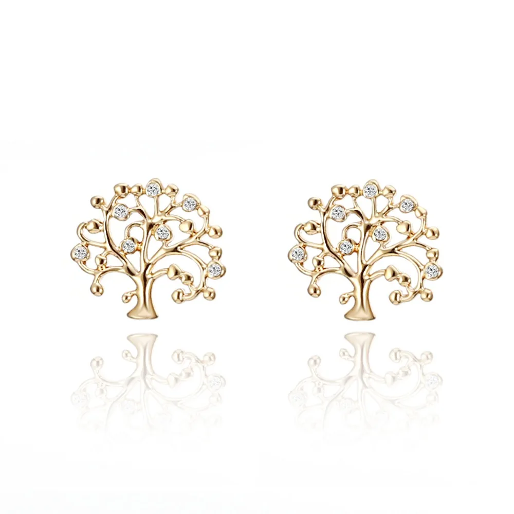 Женские серьги-гвоздики с кристаллами в винтажном стиле Life Tree массивные стразы