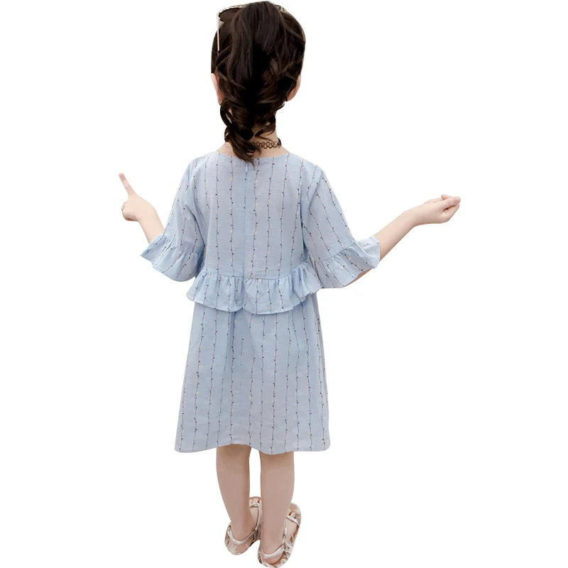 Summer girls Dress Baby Girls Clothes Fashion Floral Pattern Short Sleeve Kids Toddler Pageant Sundress | Детская одежда и обувь