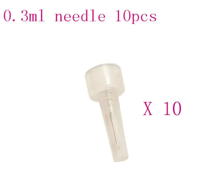 0.3ML needle 10PCS 0,3 мл/0,5 мл одноразовый стерилизованный шприц ампул головка иглы для гиалурона пистолет ручка высокого давления удаления морщин водяной шприц - Цвет: 0.3ML needle 10PCS