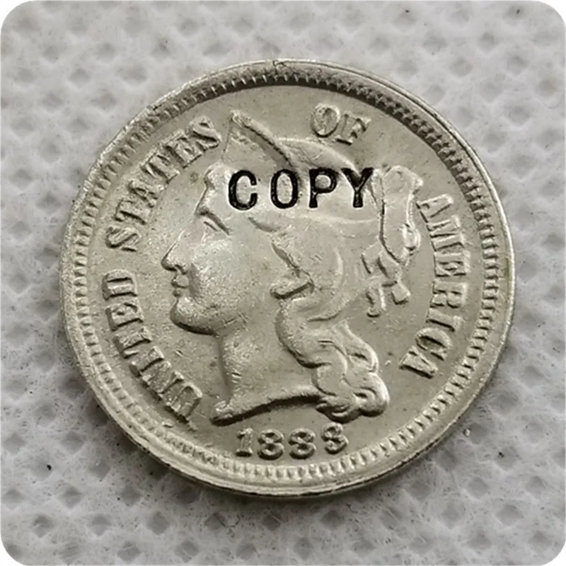 1883 США 1877-1889 три цента никеля копии монет - Цвет: 1883