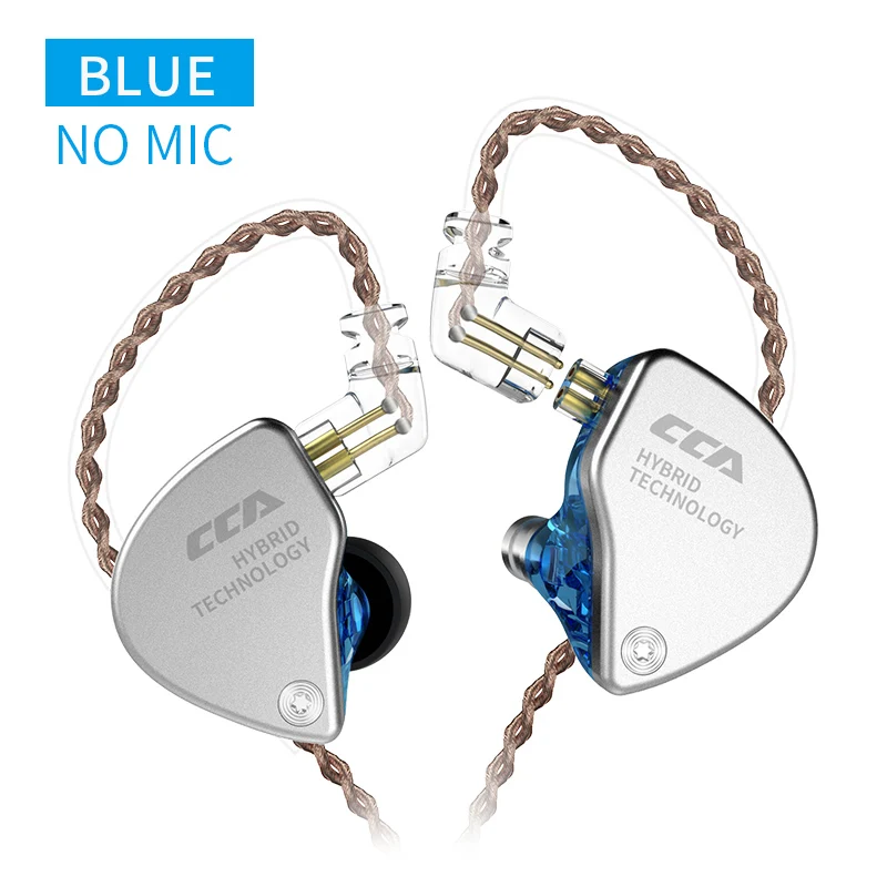 CCA CA4 1BA+ 1DD гибридные наушники в ухо HIFI DJ монитор Спорт Бег сцена IEM 2 Привод гарнитура съемный 2Pin кабель - Цвет: Blue no mic