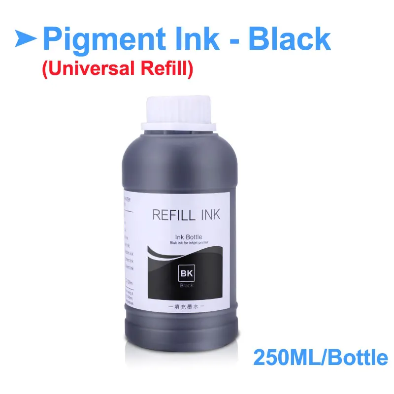 Black-250ml 250 ml/Bottle универсальные чернила бутылка для hp 21 22 178 364 564 655 670 711 932 950 951 952 953 954 955 струйные принтеры для hp - Цвет: Black-250ml
