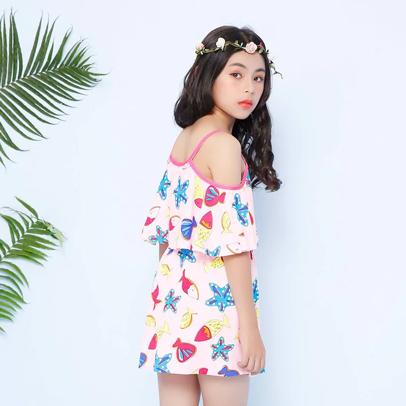 Комплект бикини с персонажами мультфильма для маленьких девочек цельный