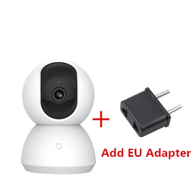 Add EU Adapter Оригинальная Xiaomi mi jia умная домашняя камера безопасности 1080P HD 360 градусов камера ночного видения IP камера Wi-Fi для управления приложением mi Home - Цвет: Add EU Adapter