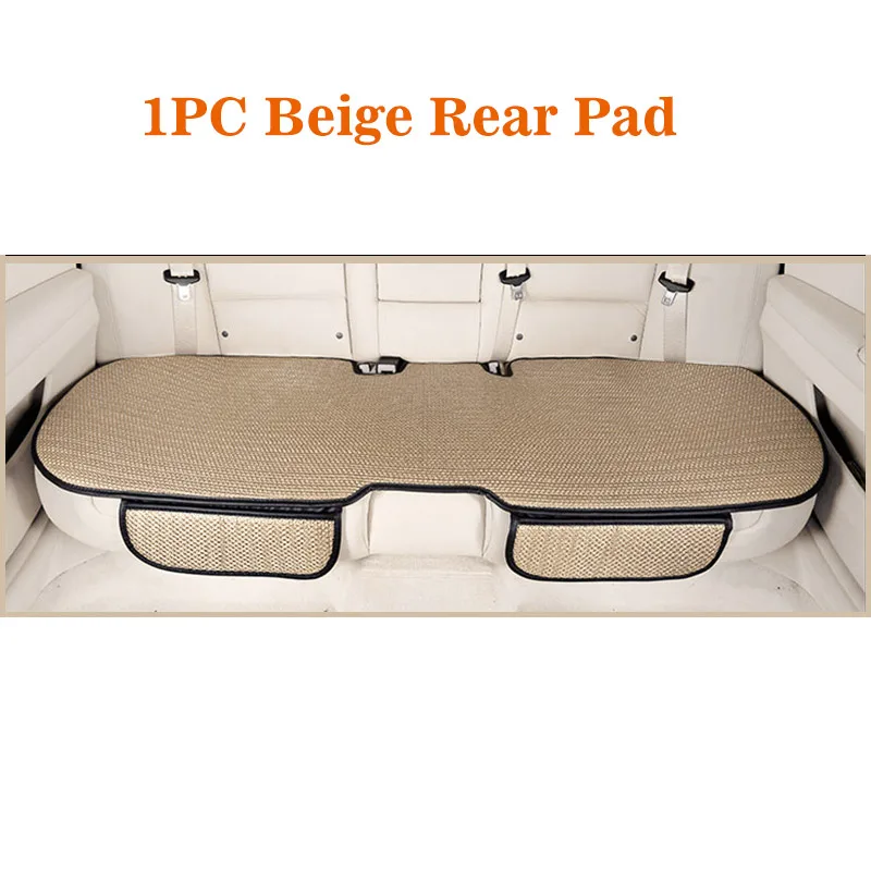 Beige Rear Auxmart сиденья спереди заднего сиденья Лен дышащий комфорт универсальное автокресло протектор мат автомобильной ногами коврик - Название цвета: Beige Rear