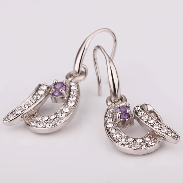 Free shipping 18K GP gold plated jewelry earring nickel free tin alloy rhinestone crystal platinum drop earrings SMTPE100 | Украшения и