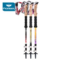 pioneer 1 pair walking stick telescopic pole carbon fiber trekking stick ultralight adjustable hiking poles trekking equipment