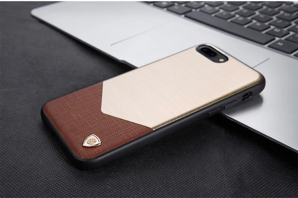 Nillkin Lensen телефонные чехлы для Apple iPhone 8 Plus бизнес Металл Матовый+ импортная кожа TPU PC задняя крышка для iPhone7 Plus