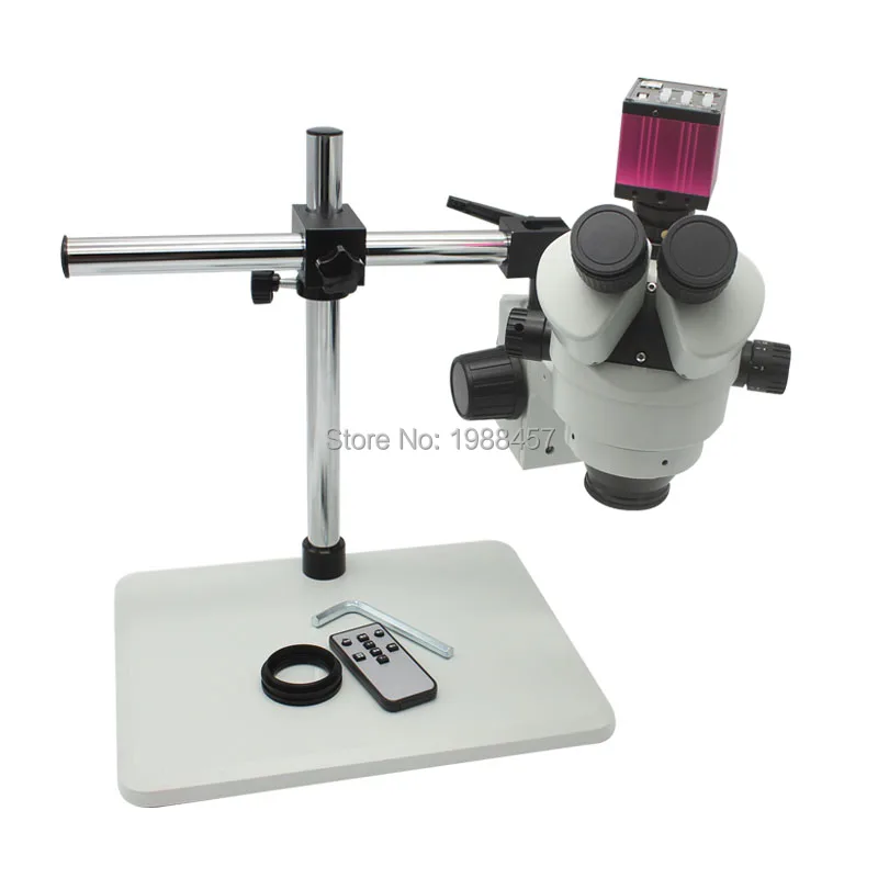

Trinocular Stereo Microscope 7X-45X Continuous Zoom Magnification+16MP Industrial Microscope HDMI USB Camera+Rotating Bracket