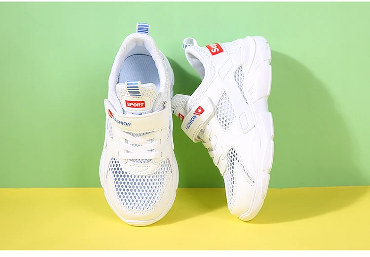 Детская спортивная обувь; Новинка года; летняя модная дышащая повседневная Нескользящая детская обувь с мягкой подошвой для мальчиков и девочек