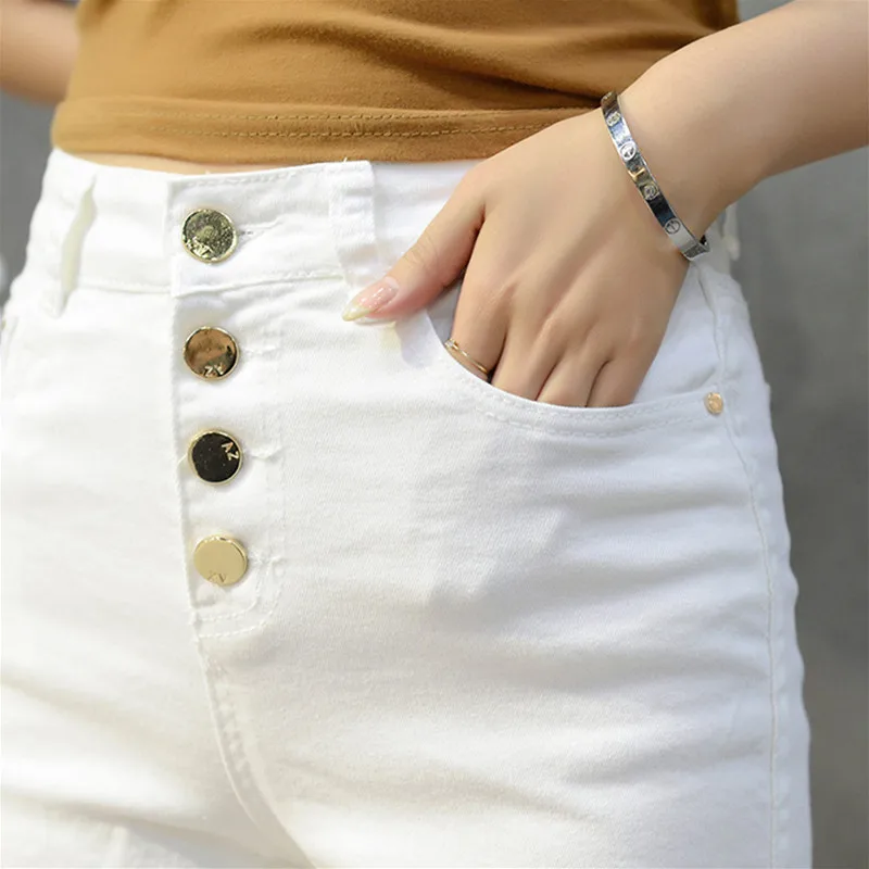 Женские джинсовые шорты с высокой талией летние короткие джинсы потертостями на