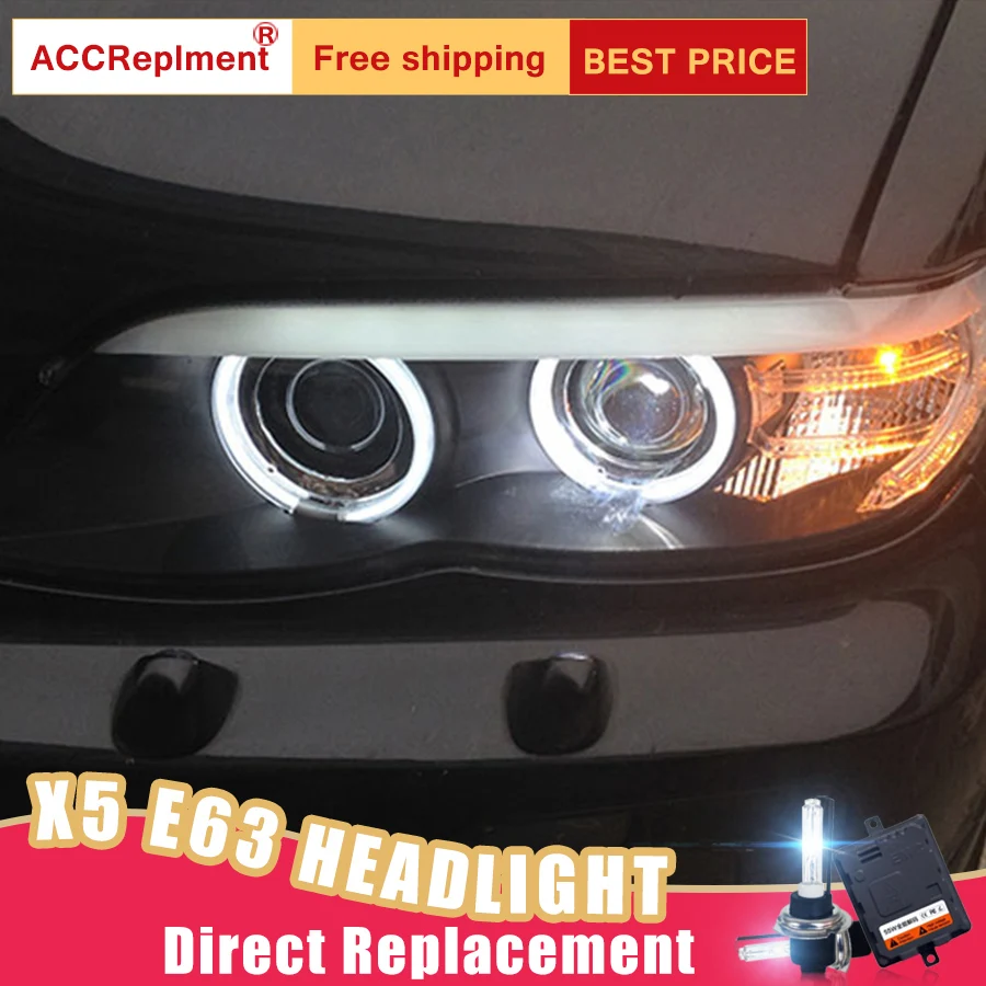 2 шт. светодиодный фары для BMW X5 E63 2004-2006 Автомобильные ангельские глазки комплект