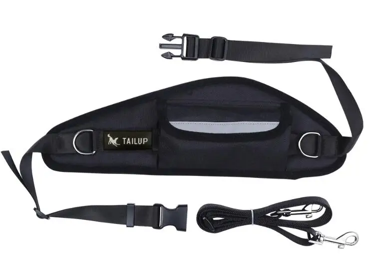 Hands Free поводок для собак Pet открытый езда бег жгут быстросъемный поводок бег трусцой - Цвет: black