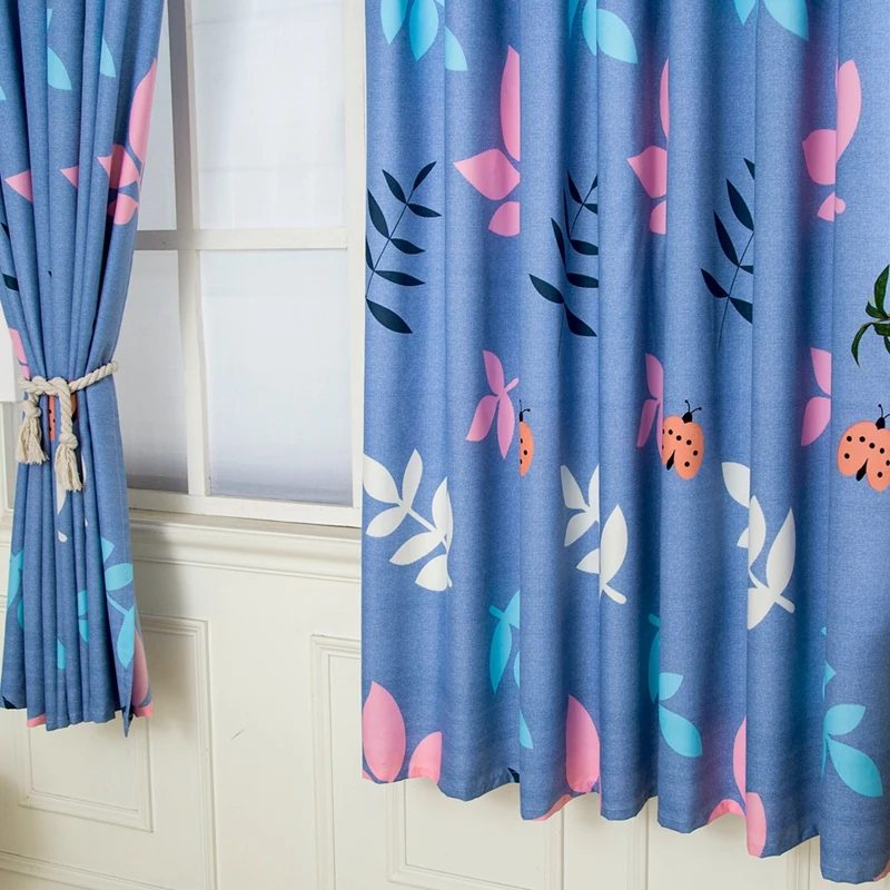 1 шт. простые затемненные шторы в скандинавском стиле синие детские тканевые