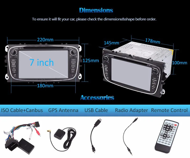 Четырехъядерный процессор Cortex A9 1 6 GHz Android 9 0 PC Автомобильный dvd плеер для Ford Focus Smax