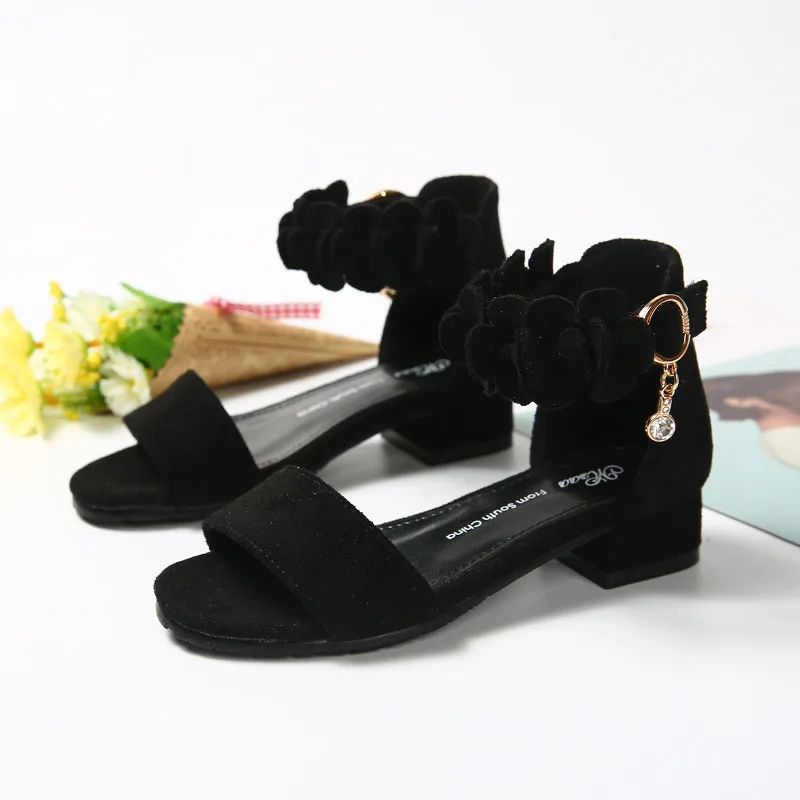 Gamlon/Босоножки на низком каблуке для девочек обувь принцессы Новинка 2017 года